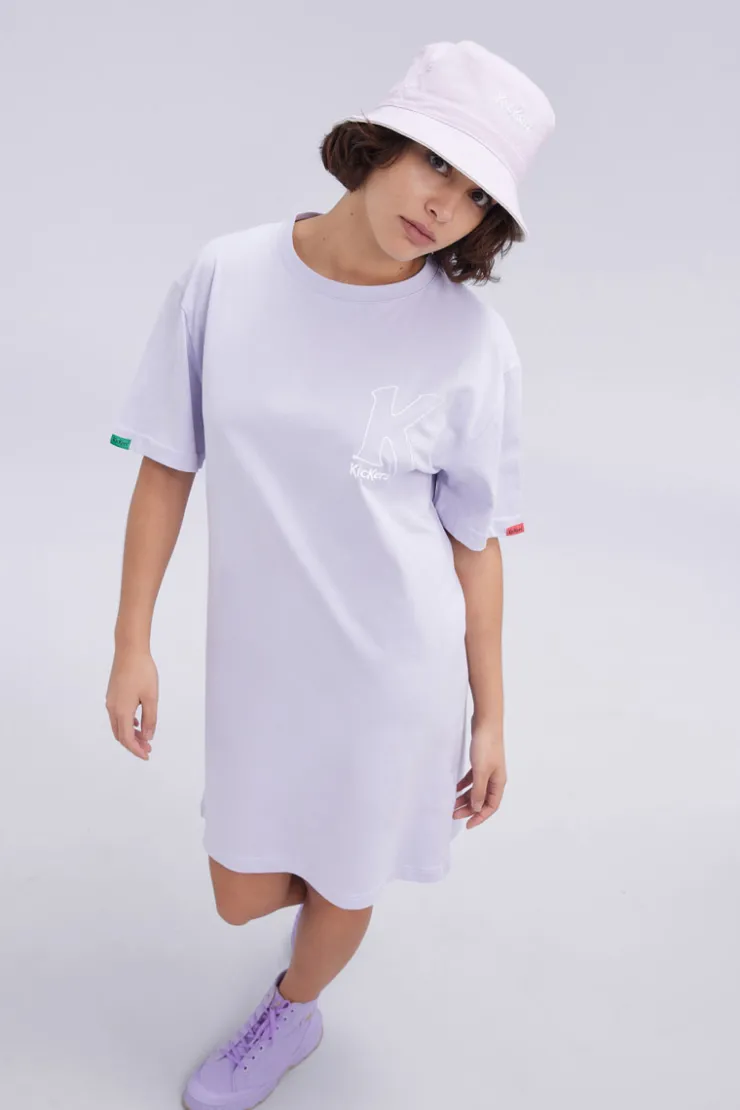 Damen Kickers Kick Tshirt Dress Flieder